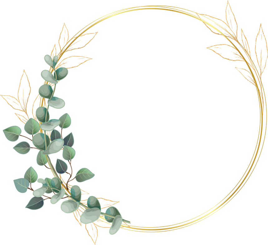 Gold Circle Frame with Leaves