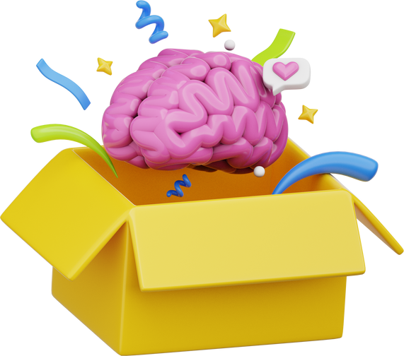 3d Brain Think Out Of The Box Icon