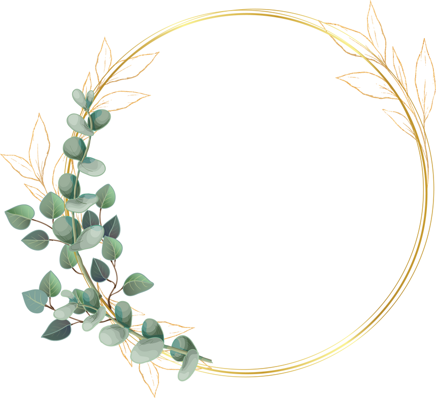 Gold Circle Frame with Leaves