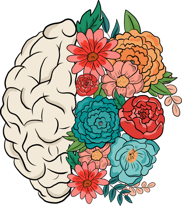 Human Brain  Floral Wild Flower